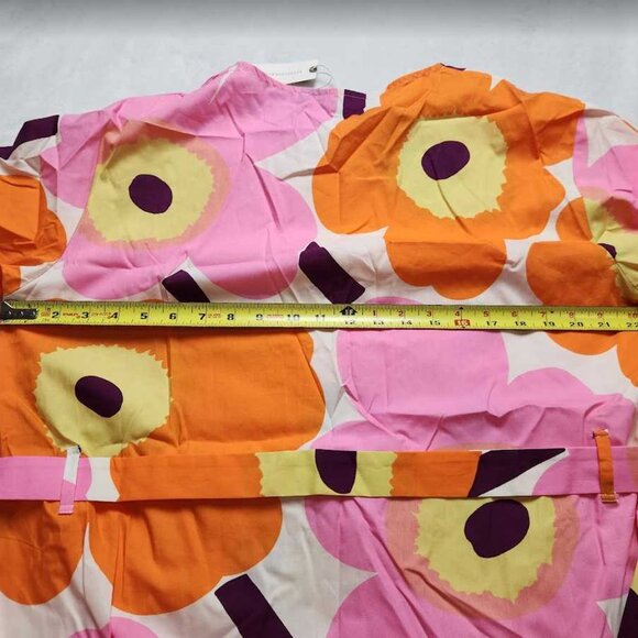 New women's 12 Marimekko x Anthropologie Kemut Unikko poplin belted midi dress - Picture 8 of 11